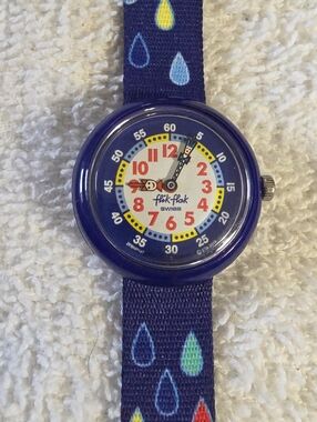 Flik Flak Kids Blue Raindrop Learning Watch